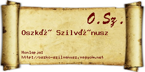 Oszkó Szilvánusz névjegykártya